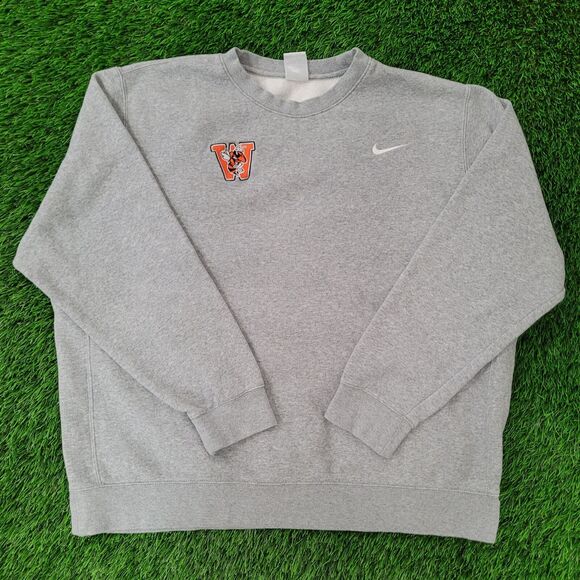 NIKE Williamsburg Sweatshirt XL 27x26 Gray Baggy Oversized - Picture 11 of 16